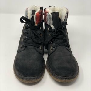 Rieker women lace-up boot grey black